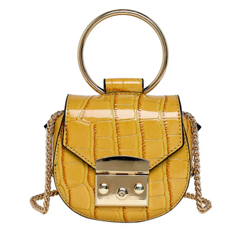 

2019 New Korean Fashion Trend Stone Pattern Buckle Small Square Shoulder Crossbody Bag Ladies Metal Handle Designer Bags Sac J3