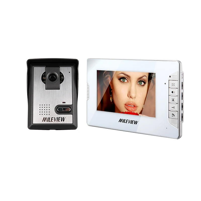 

Wholesale New 7 inch Color Screen Video Door Phone Intercom System 1 Monitor + 700TVL Door Bell Camera In Stock FREE SHIPPING