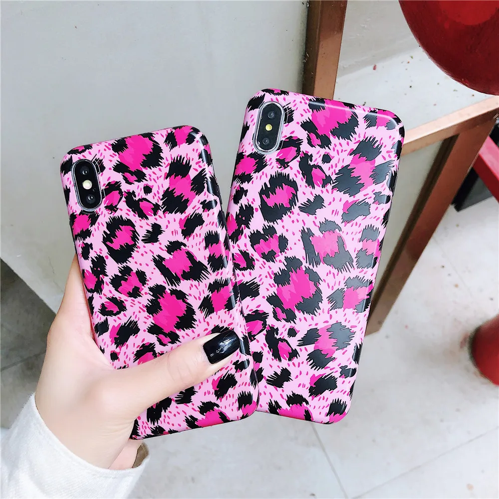 Глянцевая Leopard Мрамор чехол для iPhone 6/6 S/7/8 plus Модный мягкий из
