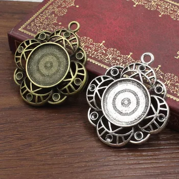 

Fit: 20mm Alloy Bronze antique silver Cameo/Glass/Cabochon Frame bezel Settings, DIY Accessory Pendant Charm 10pcs/lot K02676