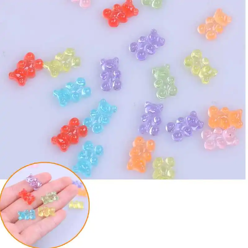 

10Pcs Simulated Bear Candy Polymer Slime Box Toy Charms Lizun Modeling Clay DIY Kit Accessories Kids Plasticin Gift For Children