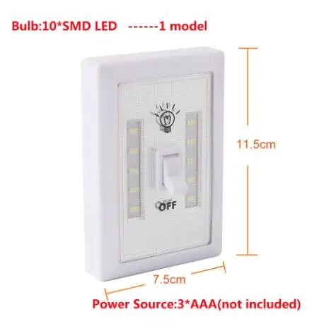 COB светодиодный беспроводной светильник, светодиодный настенный светильник, Ночной светильник, включение/выключение коридора, кухонного шкафа, аварийный светильник, ночник - Испускаемый цвет: Type 7