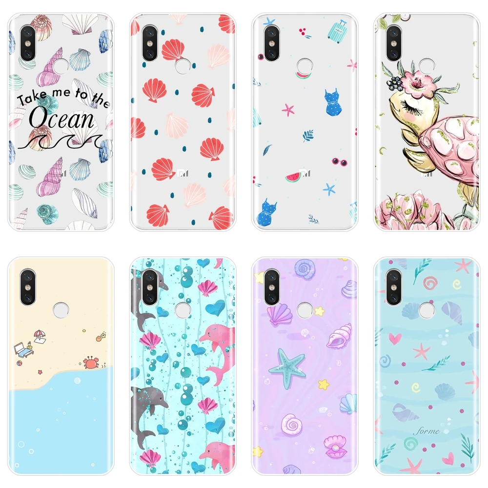 

TPU Phone Case For Xiaomi Mi 5 5C 5S 5X 6 6X Plus Soft Silicone Turtle Ocean Sea Animal Back Cover For Xiaomi Mi A1 A2 8 SE Lite