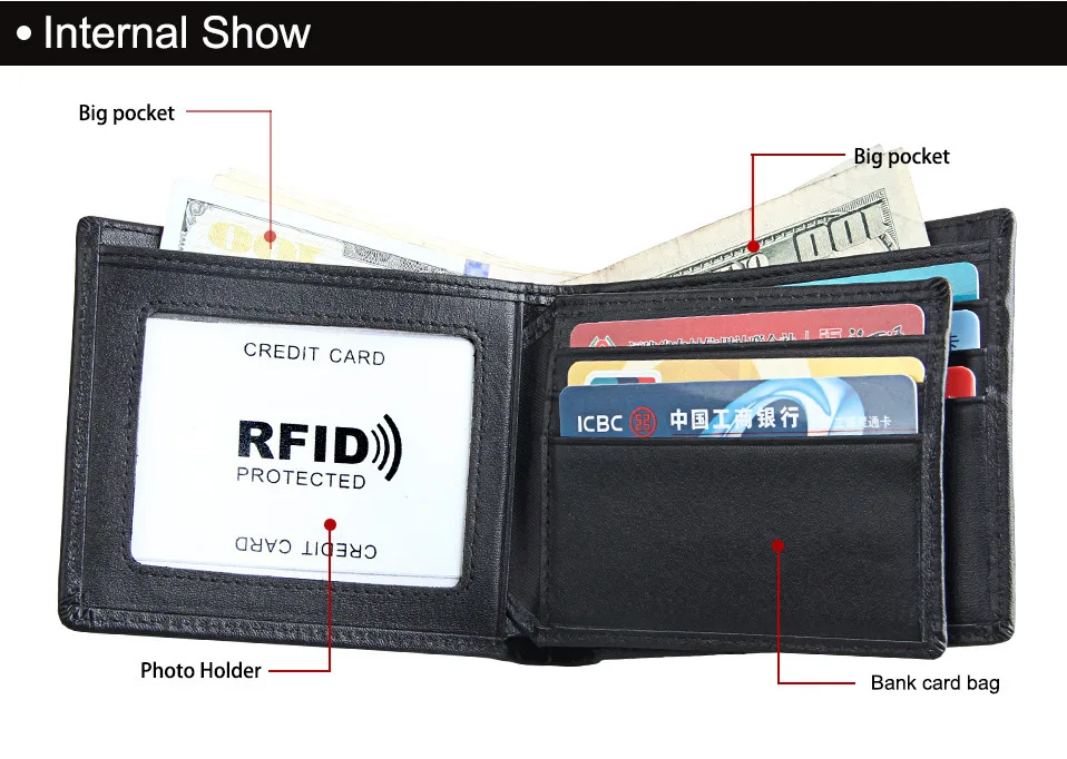 Мужские кошельки из натуральной кожи, коровья кожа,, RFID защита, держатели для карт, черный короткий кошелек, мужской клатч, кошелек, Carteira