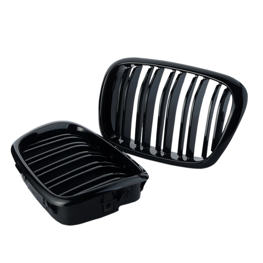 

For BMW E39 5 Series Gloss Black 1997-2003 Car Styling Grill M5 Style Kidney Double Slat Grille