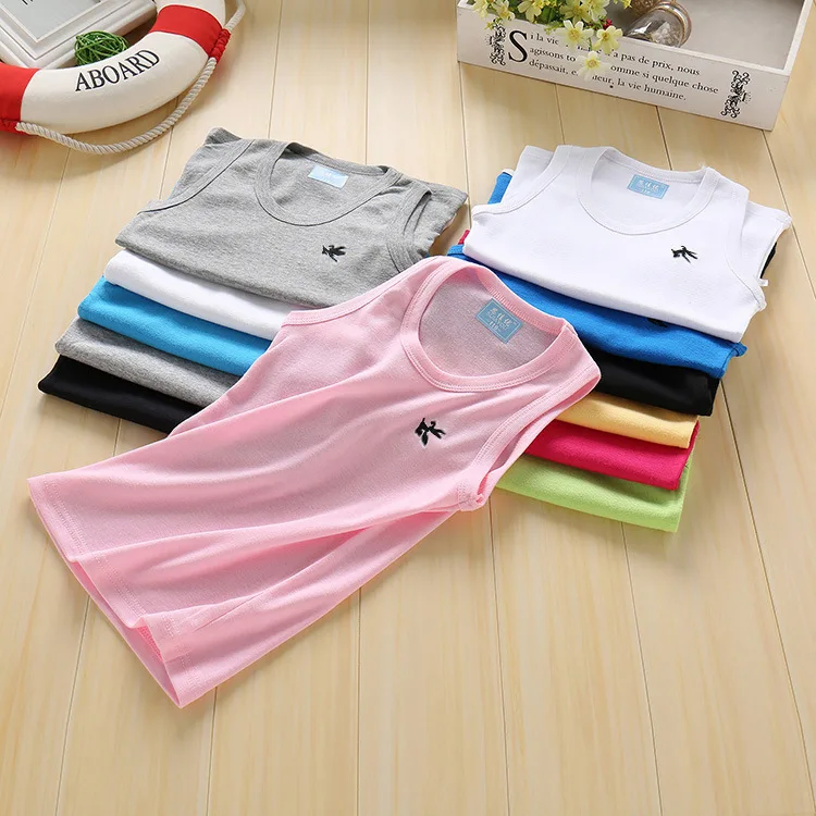 

Children's vest confectionery colored boy girl thin summer undershirt