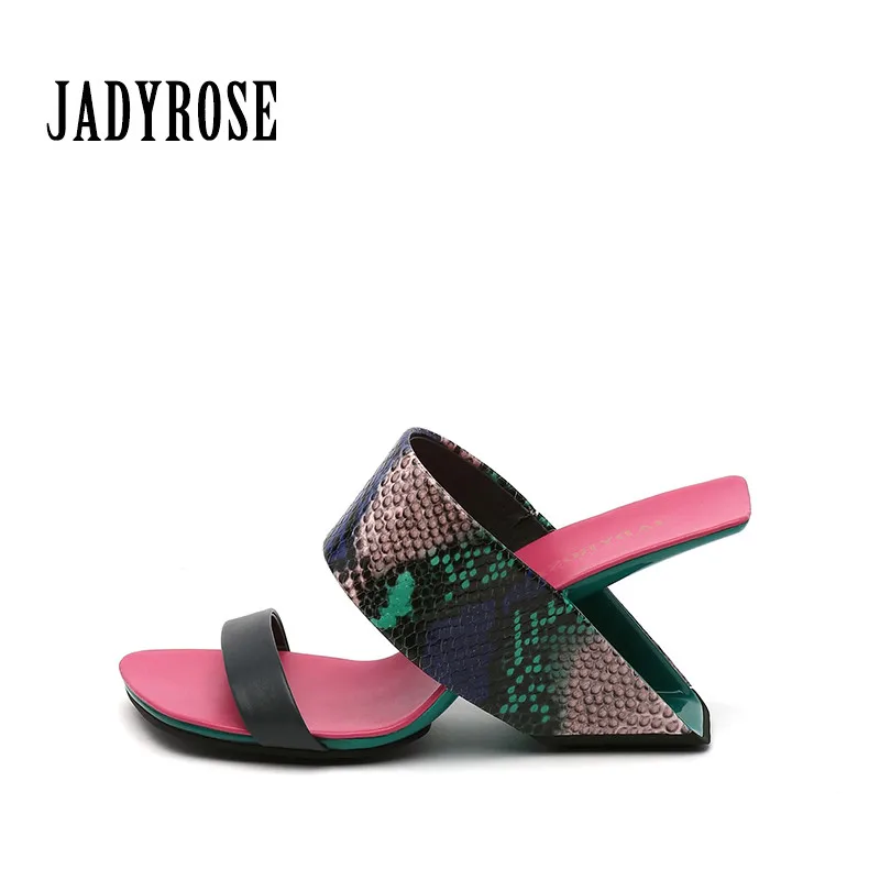Женские босоножки на танкетке Jady Rose кожаные туфли лодочки необычном высоком