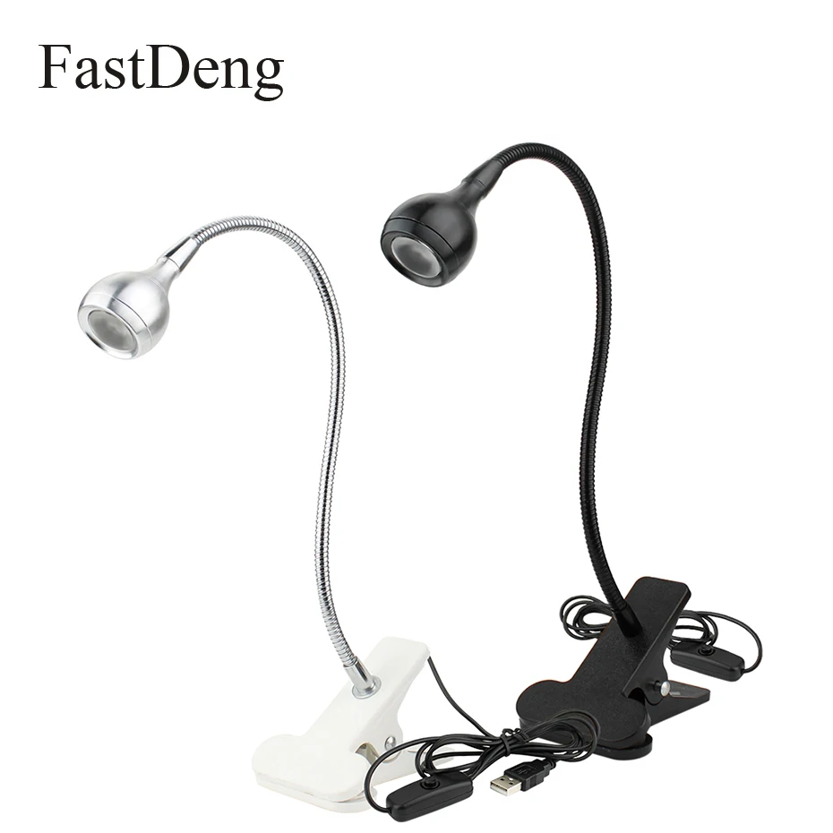  LED Desk Lamp With Clip 3W DC 5V USB Flexible LED Stand Clip Reading Light Clip-on Beside Bed Table - 32920635986