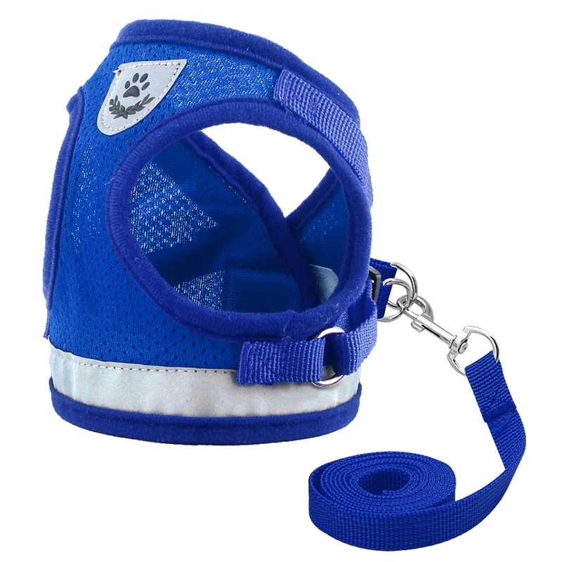 

Mesh Dog Harness Nylon Vest Reflective Cat Harnesses for Small Medium Dogs Walking Lead Leash for Chihuahua