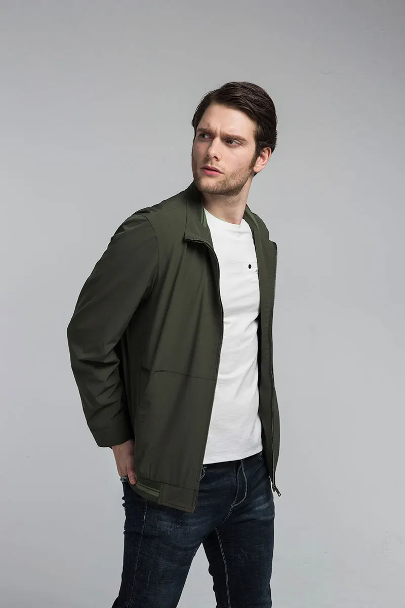 army green asia size Джип Мужская одежда быстросохнущие куртки пальто человек Стенд воротник одежда с длинным рукавом сплошной цвет военные куртки карманы Прямая - Цвет: army green asia size