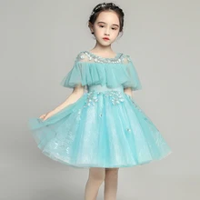 Роскошное платье для причастия детское нарядное платье с цветочным рисунком и листьями для дня рождения фатиновое бальное платье с кисточками Платья с цветочным узором для девочек