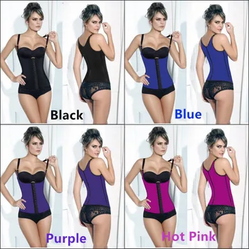 

Plus Size S-6XL Steel Boned Bustiers Corset Straps Latex Rubber Waist Corset Underbust Slimming Body Shaper