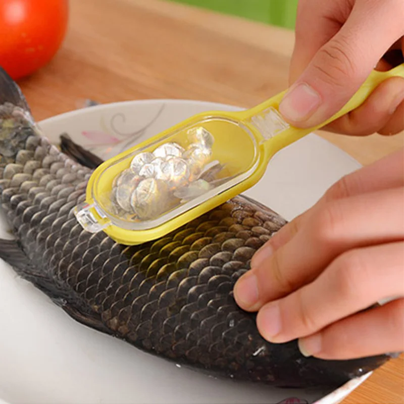 

Fast Cleaning Fish Skin Steel Plastic Scraper Kitchenware Clean Peeler Tool Fish Scales Skin Remover Scaler And Knife