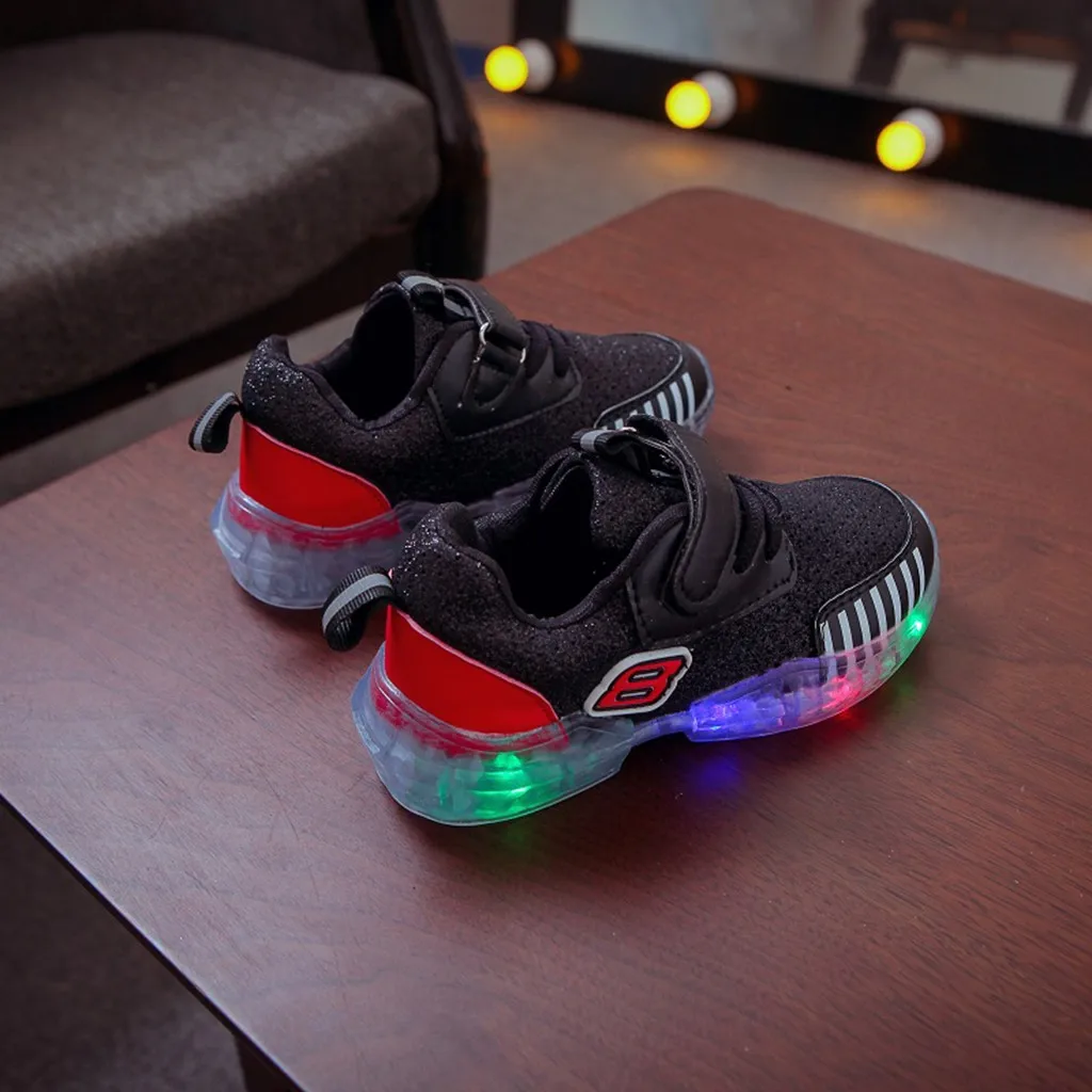 Детская одежда для мальчиков и девочек Bling Led святящаяся повседневная обувь спортивные сетчатые кроссовки Повседневная обувь# g4