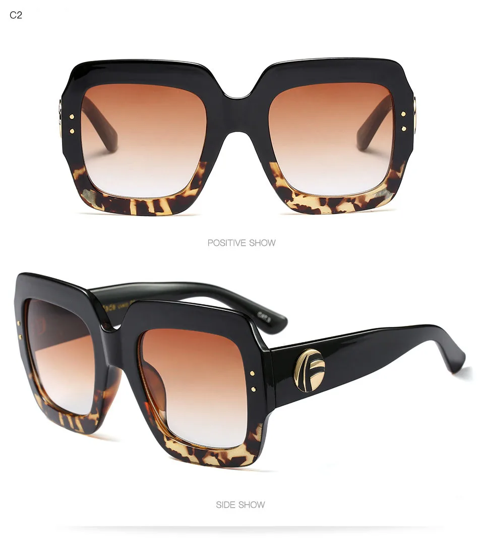 Новые негабаритные Квадратные Солнцезащитные очки женские роскошные брендовые дизайнерские красные зеленые Солнцезащитные очки женские Винтажные Солнцезащитные очки YZ-67