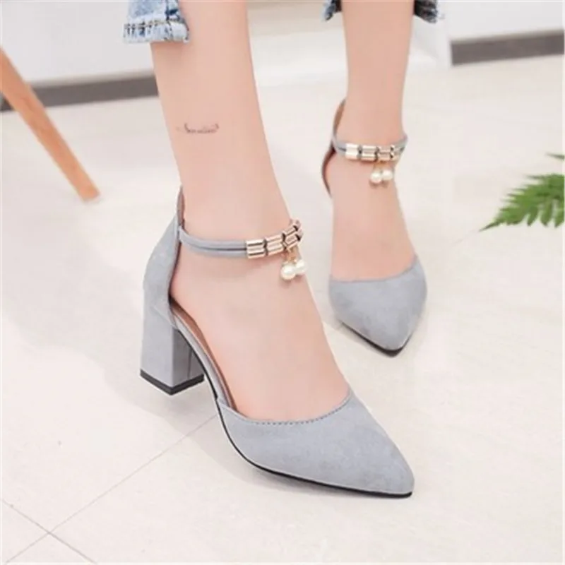 

2018 Summer Women pumps Pointed Toe High Heels wedding dress Shoes Boat Shoes tenis feminino Side with
