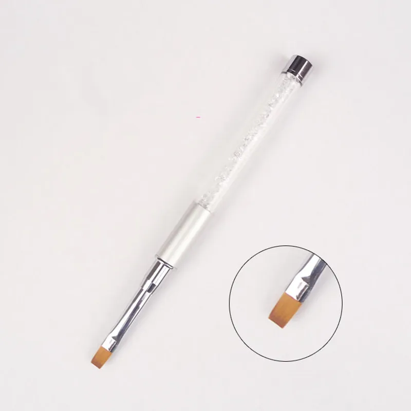 УФ Гелевая Кисть для ногтей дизайн ногтей, ручка с кисточкой колонковая, для акриловых ногтей кисть для рисования маникюрная щетка инструмент - Цвет: White