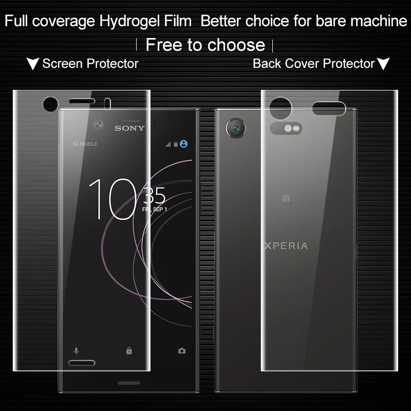 

For Sony Xperia XZ1 Compact Screen Protector IMAK Front Back Full Coverage Hydrogel II Protective Film For XZ1 Compact Not Glass