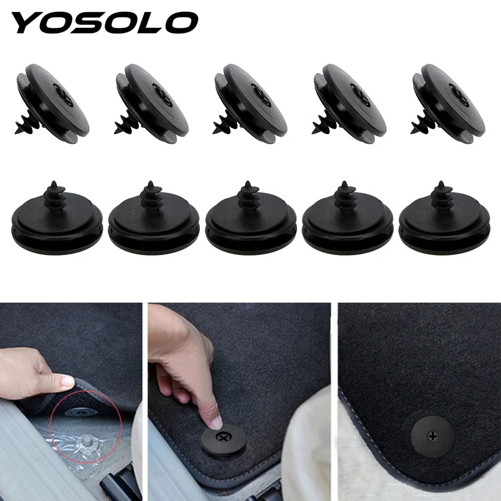 

YOSOLO 10 piece/set Auto Fastener Antiskid Pad Fastener Plastic Skid Resistant Carpet Fixed Clamp Car Fastener Clips