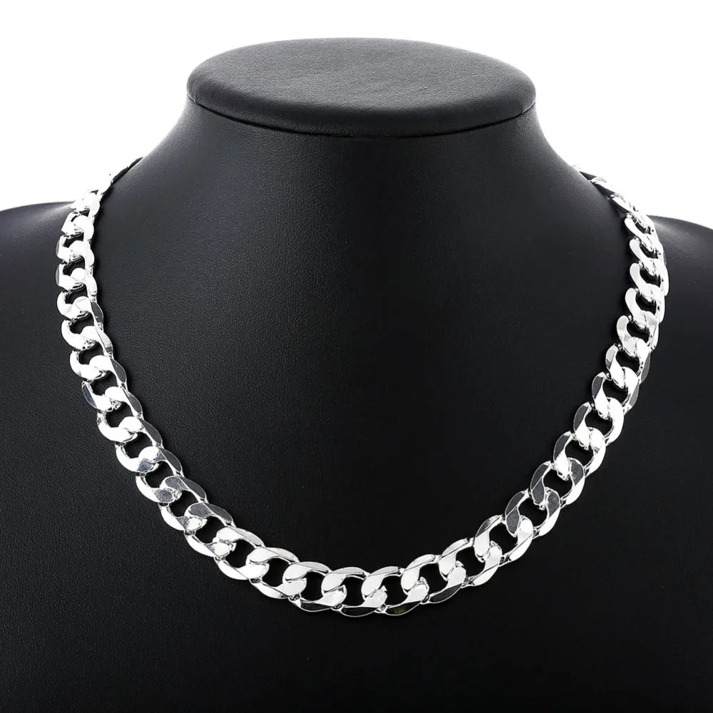 1pcs 8mm 20inches Long Links Chain Men Necklace Factory Price Fashion Silver Men