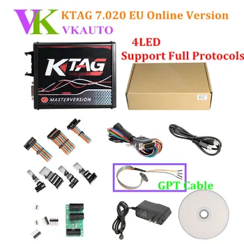 

V2.25 4LED KTAG V7.020 Red PCB EU Online Version K-Tag With No Tokens Limit Support Full Protocols Free Shipping