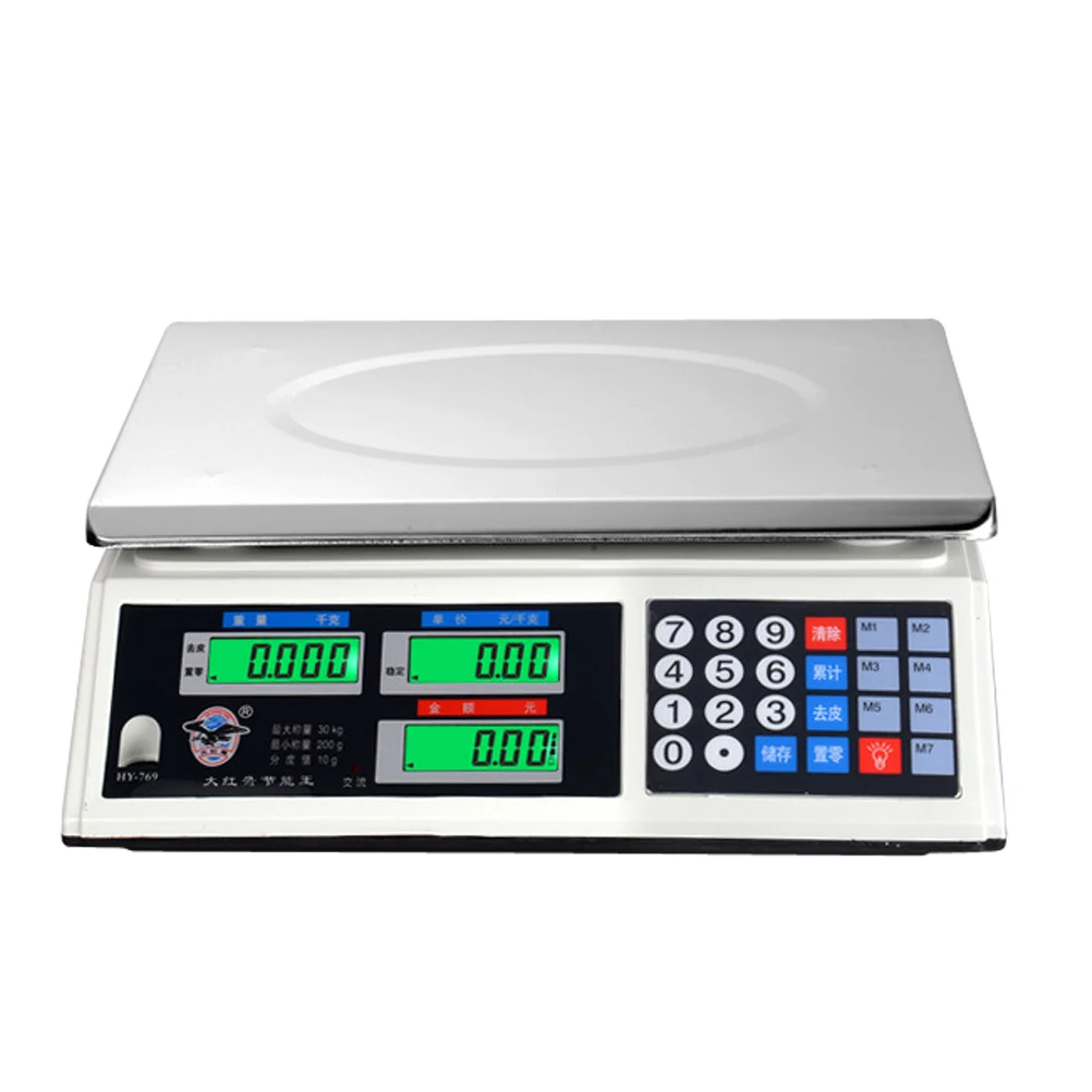 

30kg Stainless Steel Electronic Kitchen Scales Digital Commercial Shop Scales Weigh Food Ingredients and Liquid (AU Plug)