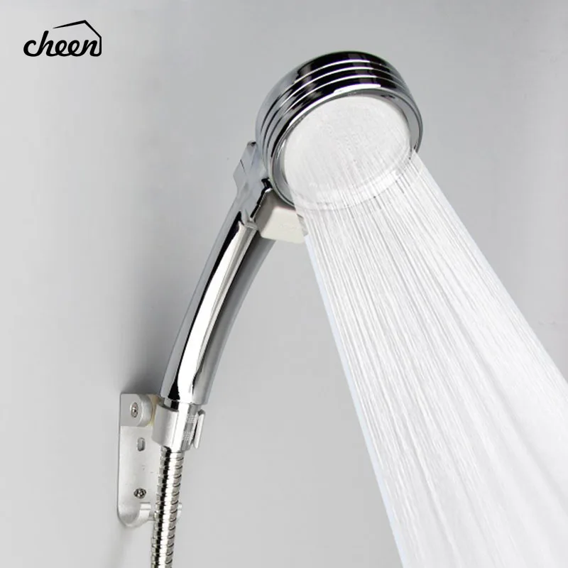 

Switch Design 30% Water saving Handhold Shower Head Chrome plated ABS Plastic Showerhead High Pressure Boost Shower Sprayer