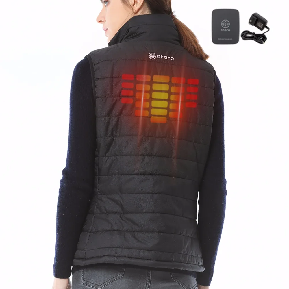 DE STOCK! ORORO Women Winter Electric Heated Down Vest Sleevless Vest Black Sport Outdoor Coat*Hunting Skiing Motocycle Hiking Coats