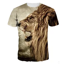 2016 Popular Men’s T-shirt Casual t shirt Men Tees Tops Animal Lion Printing high quality tee shirt