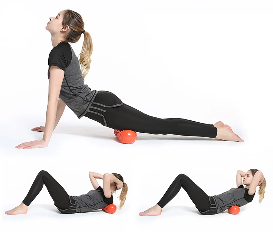 Комплект из 2 предметов Регулируемый мышцы массажный ролик из ЭВА арахисовый мяч массаж триггерной точки палка Self-для миофасцинального расслабления для ног/обратно(ов