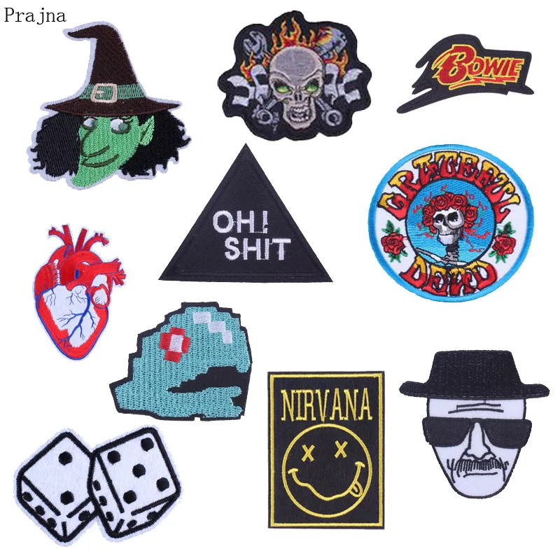 

Prajna Tarot Stranger Things Bowie Nirvana Patch Stalker Snake Biker Embroidered Patches Iron On Patches For Clothes Appliques