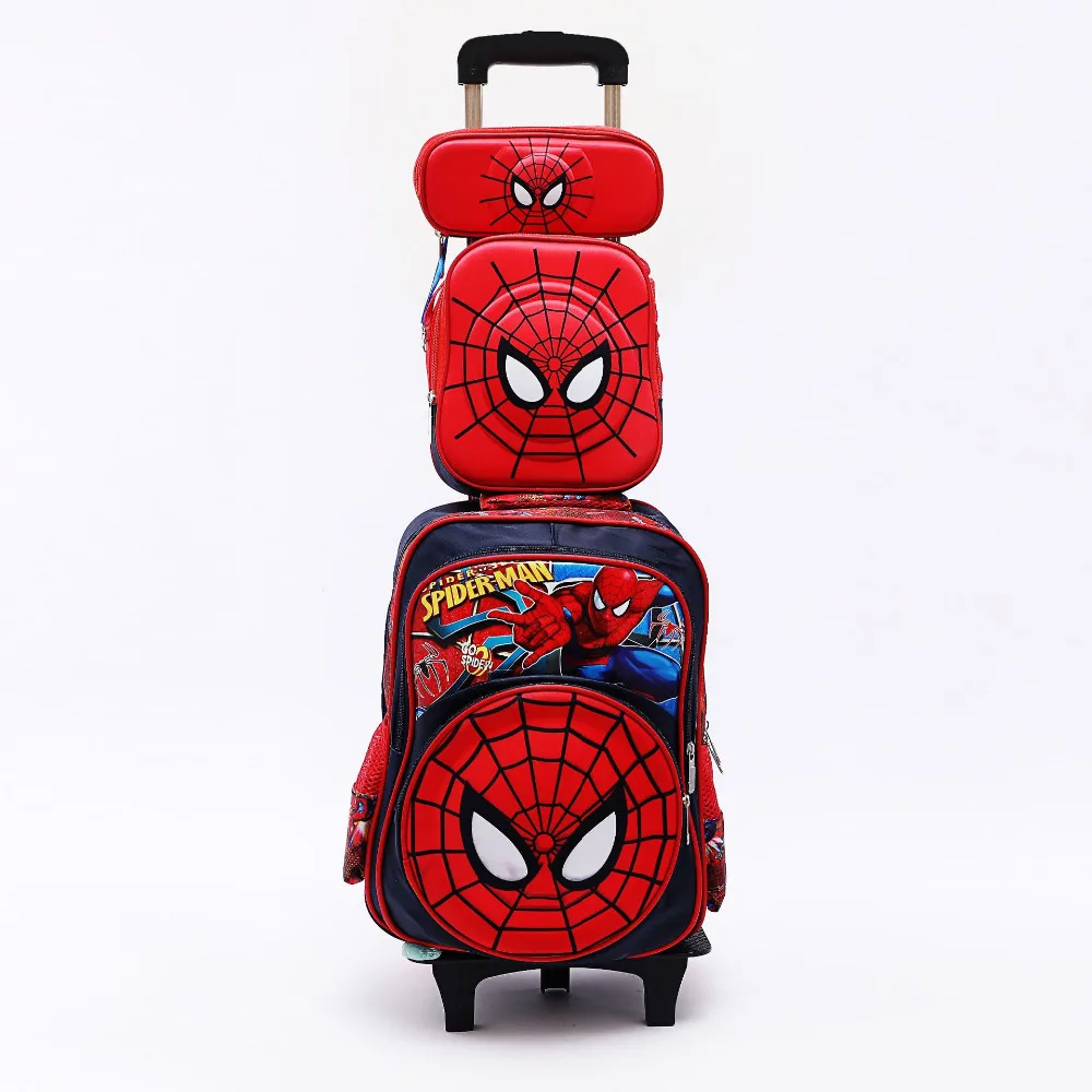 

3D Kids Rolling School Bags sets girl's Boy's trolley case cartoon Wheeled Bag School Bag Mochila Kid's Bags with wheels