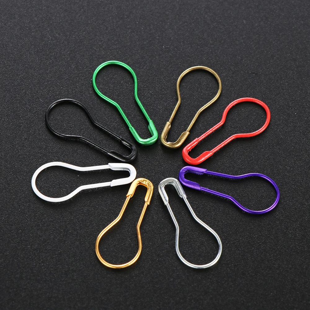 

100Pcs Clips Stitch Cross Needle Clip Knitting Craft Copper Knitting Markers Locking Gourd Shape Safety Pins Metal Crochet Tool