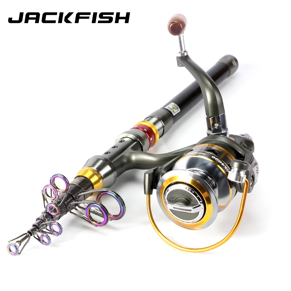 JACKFISH Spinning Fishing Rod Combo 1.8-3.6m Telescopic Fishing Rod + DK11BB Fishing Reel Wheel Portable Travel Fishing Rod JACKFISH Spinning Fishing Rod Combo 1.8-3.6m Telescopic Fishing Rod + DK11BB Fishing Reel Wheel Portable Travel Fishing Rod