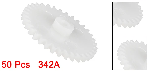 Uxcell 50 шт. 302/342A пластиковые шестерни 2 мм Диаметр отверстия 4,3x16/3,3x18 мм аксессуары для игрушек с 30/34 зубьями для DIY автомобиля Робот Мотор
