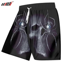 UJWI мужские повседневные шорты с принтом черепа паука 3D пляжные шорты мужские боксеры и брюки с эластичной резинкой на талии быстросохнущие пляжные шорты из полиэстера