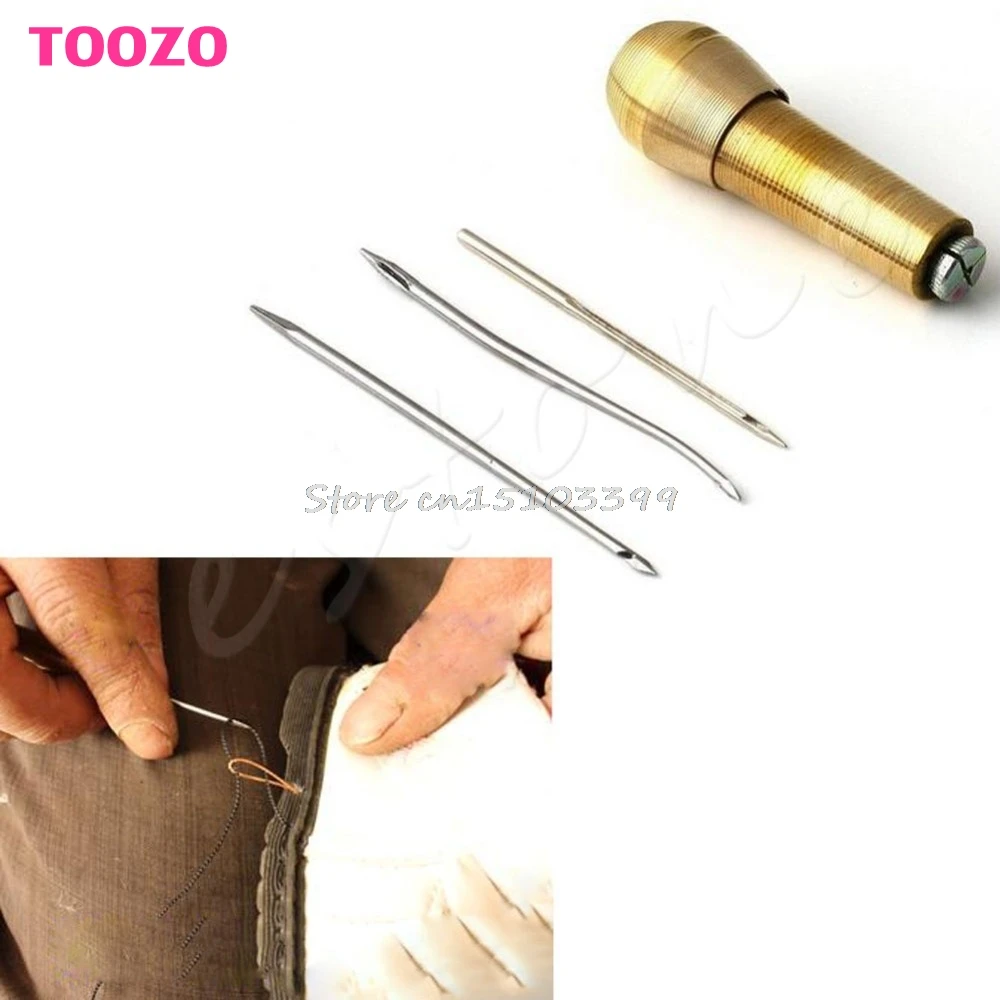 

Leather Tent Canvas Sewing Awl Hand Stitcher Taper Leathercraft Needle Kit Tool Drop Ship