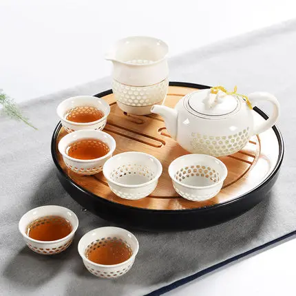 

Simple mini tea table Japanese bamboo tea tray Household China Ceramics Kung Fu tea set Simple Durable Tea Accessories