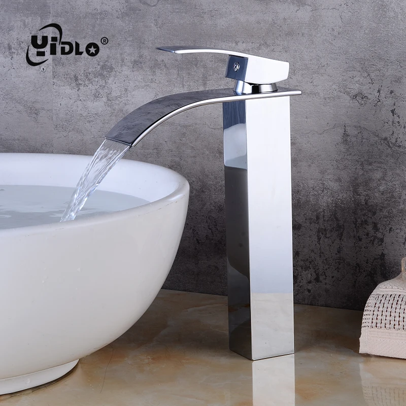 شلال صنبور الحمام مغسلة صنبور النحاس الطابق جبل الغرور أحواض من الزجاج صنبور حوض خلاط المياه الباردة والساخنة الحنفية A3