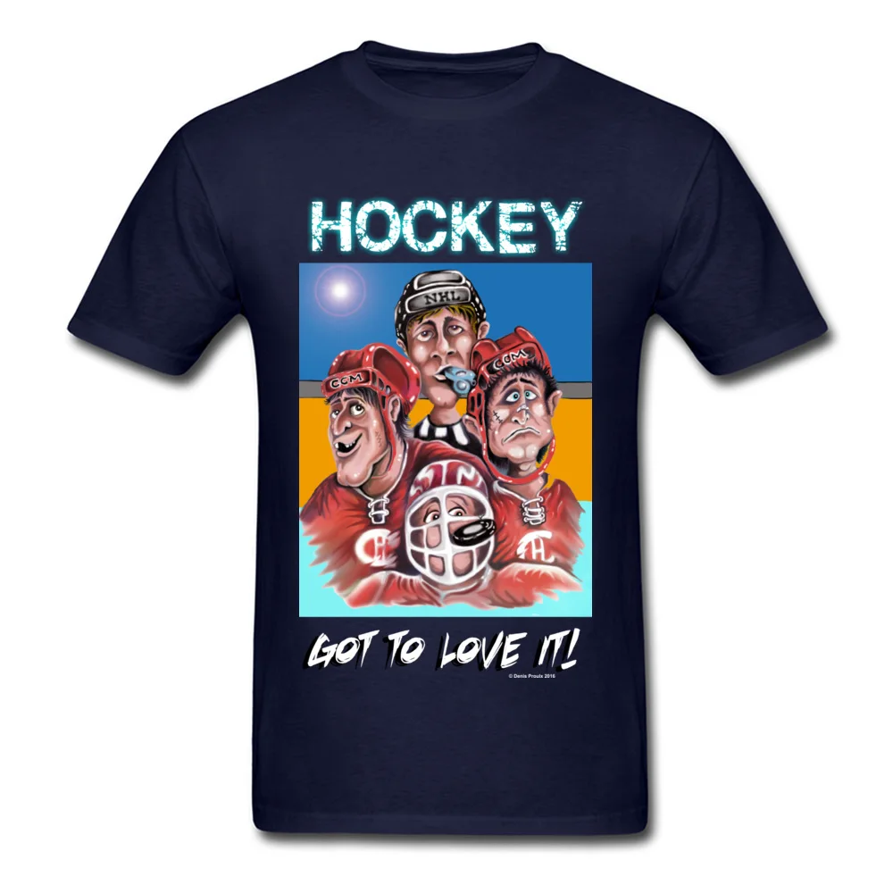 Hockey Round Collar T Shirt Summer Tops Shirts Short Sleeve 2018 Discount Cotton comfortable Tops & Tees Fashionable Mens Hockey navy