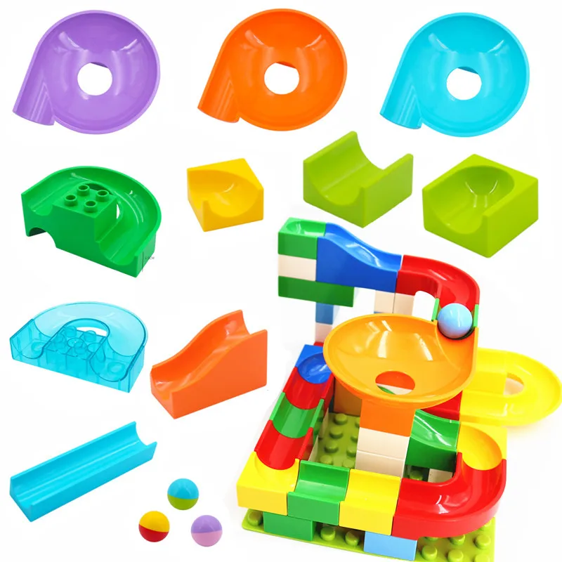 

Marble Run Assemble Slide Blocks Parts for Kid Creative Educational Building Toys for Children Compatible with Legoingly Duploe