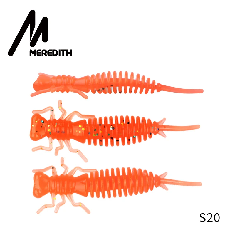 MEREDITH Larva 10 шт./лот 50 мм 0,9 г Стрекоза мягкие рыболовные червь приманки джиггинг приманки рыболовные приманки искусственные рыболовные снасти, блесны - Цвет: S20