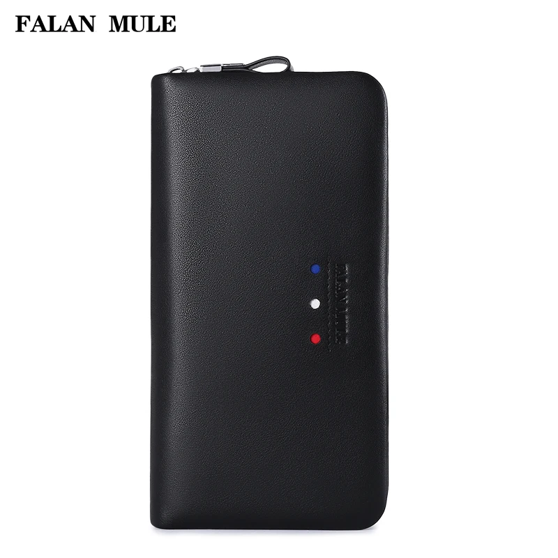 

FALAN MULE 2018 New Arrival Luxury Wallet Brand Wallet Men Genuine Leather Wallet Purse Long Coin Purse Men Purse For iPhone 7 S
