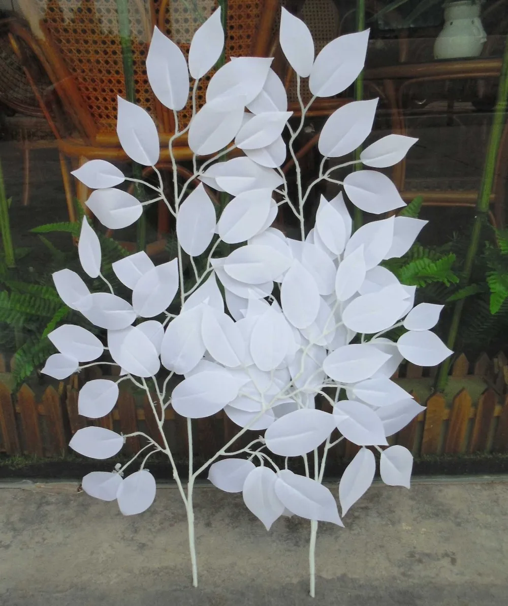 Один дюжин Искусственные белые листья баньяна свадебный фестиваль праздник фон Дорога светодиодный дом DIY декоративный искусственный цветок