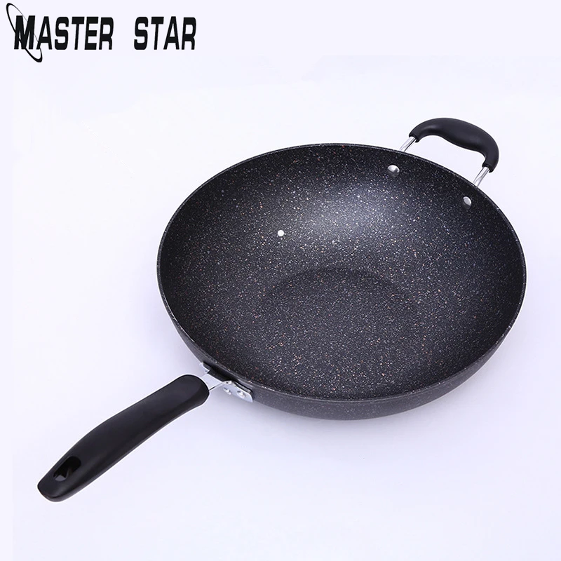 

Master Star Aluminum Alloy Woks General Use For Gas And Induction Cooker 32CM Non-stick Non-coating Woks