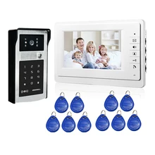 ENVÍO de la Nueva 7 “LCD Sistema de Videoportero De Intercomunicación 1 Monitor + Código de Teclado RFID Al Aire Libre Cámara Timbre Remoto + En Stock