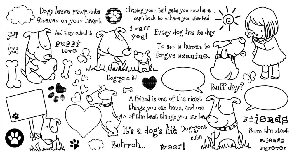 

CLEAR STAMPS dog DIY Scrapbook Card album paper craft silicon rubber roller transparent stamps A570