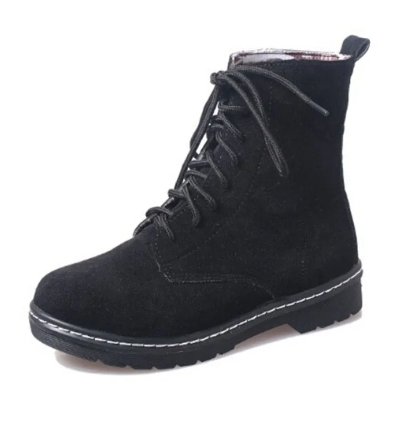 Shoes Woman Shoes For Women Autumn Winter Round Duantong Martin Boots Flat Boots Motorcycle Boots lace