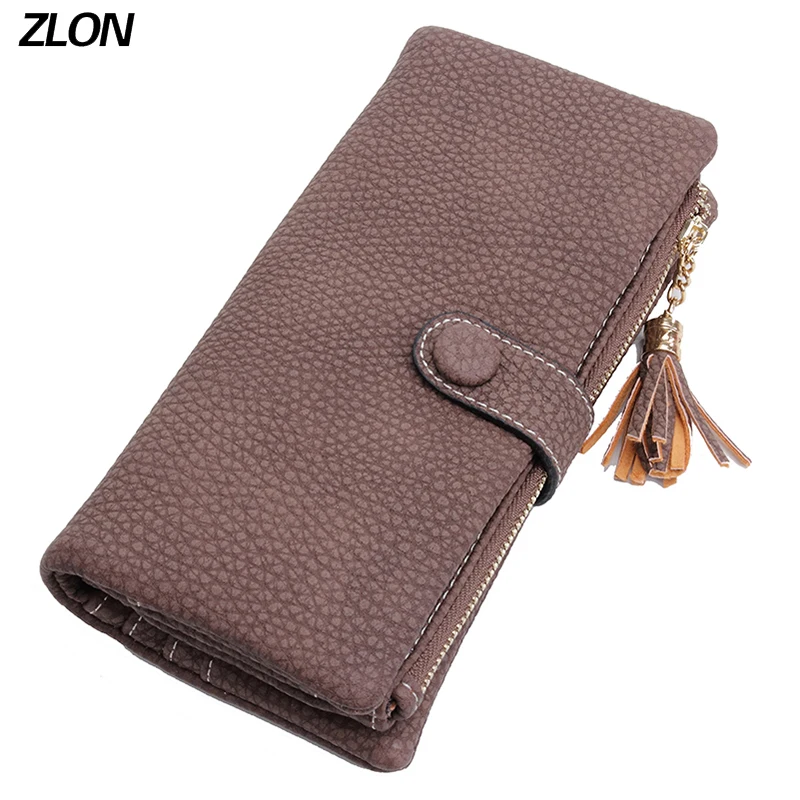 ZLON Fashion Women Wallets Litchi Pattern Soft Leather Zipper Wallet