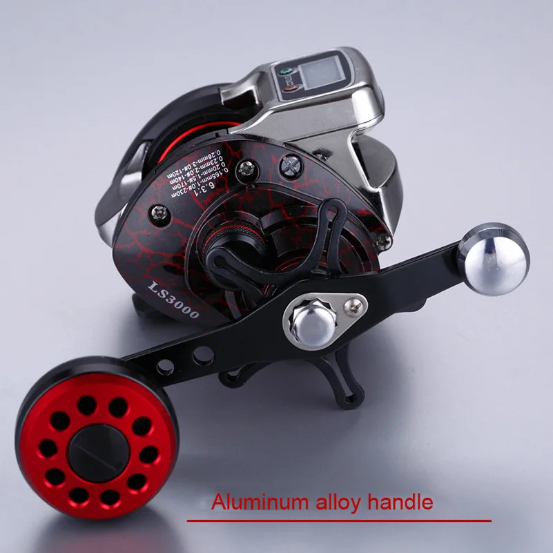 Carretel de Pesca Carretel de Metal Roda de Água Yuyu Baitcasting Carretel Contador Medidor 6.3: 1 Digital Completo Salgada Trolling Bobina Arrastar 5kg no 13 Esporte e Lazer